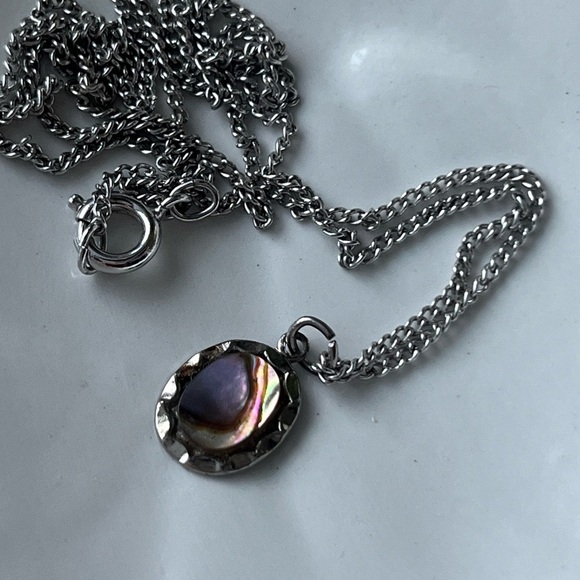 Vintage Abalone Pearl Jewelry Set~Earrings, Necklace, Bracelet - Picture 15 of 16